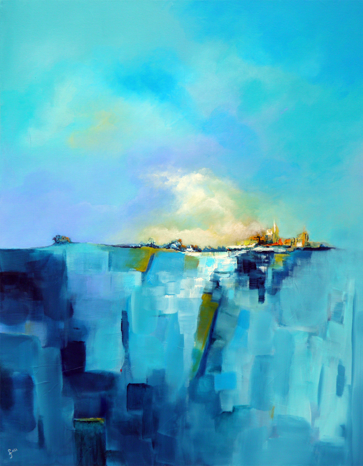 "Matin Bleu" - 80*60cm - 2017 - 960€ (VENDU)